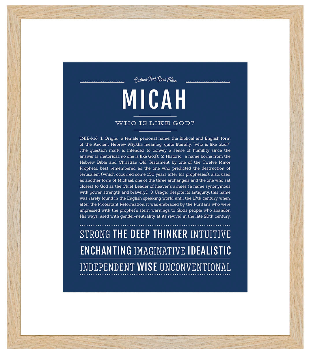 Micah (female) | Name Art Print