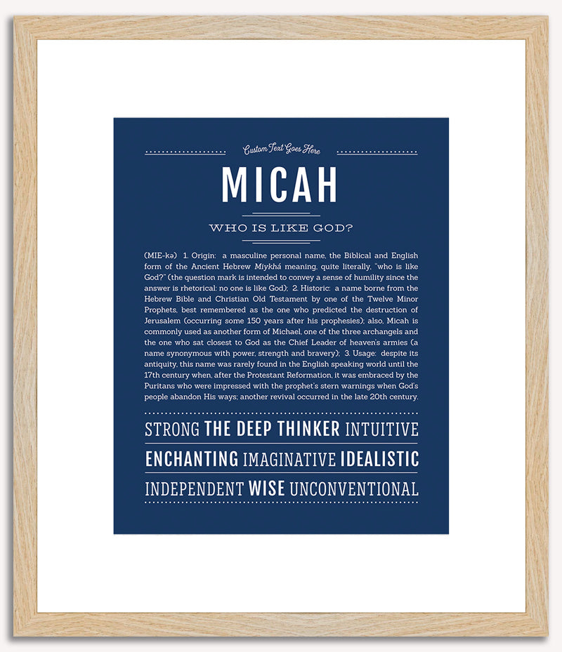 Micah (male) | Name Art Print