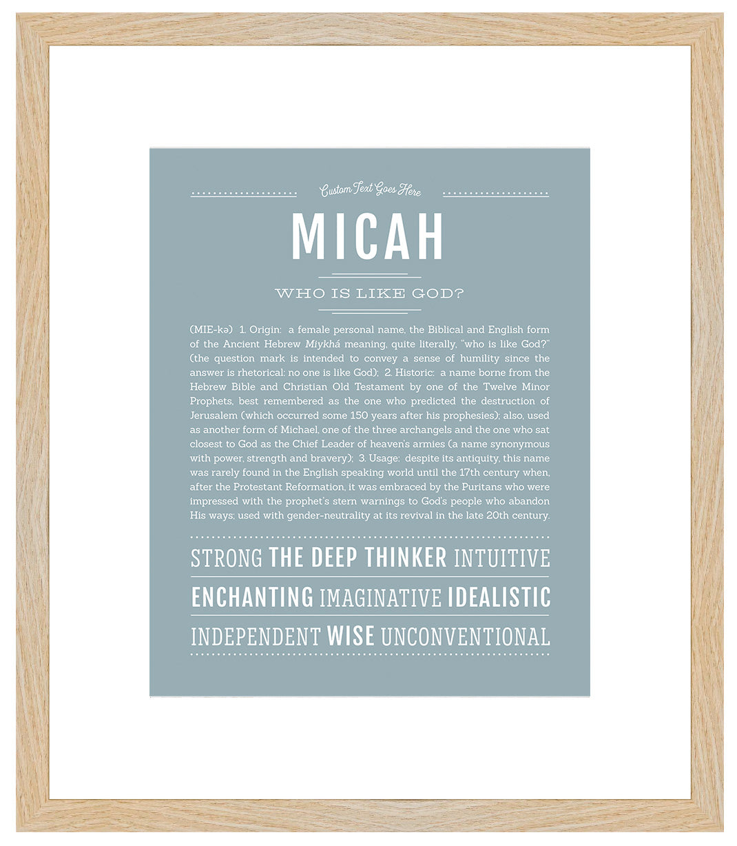 Micah (female) | Name Art Print