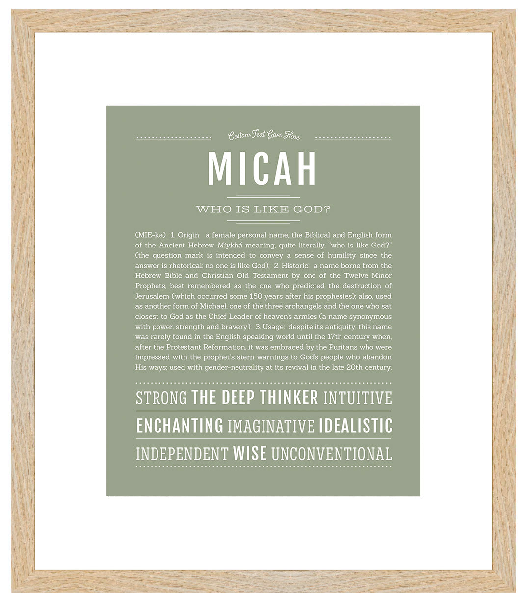 Micah (female) | Name Art Print