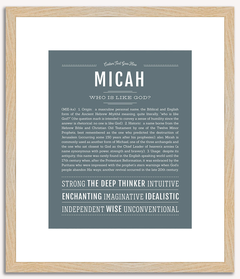 Micah (male) | Name Art Print