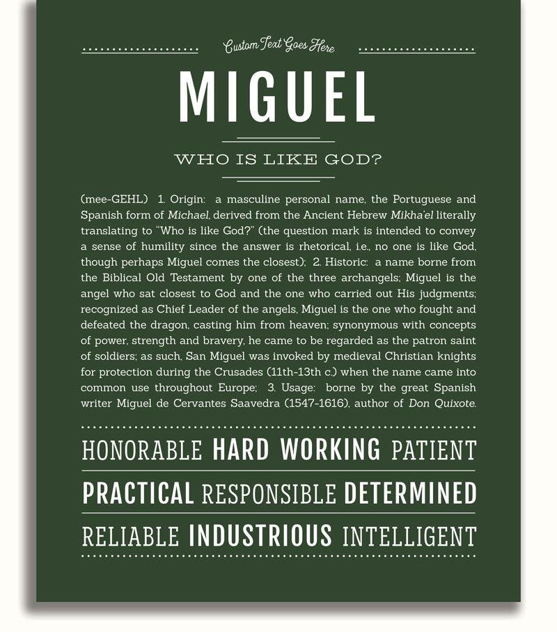 Miguel | Name Art Print - Personalized Custom Gifts – Name Stories