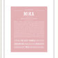 Mika | Name Art Print
