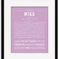 Mika | Name Art Print