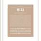 Mika | Name Art Print