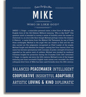 Mike Personalized Name Meaning Art Prints – Name Stories