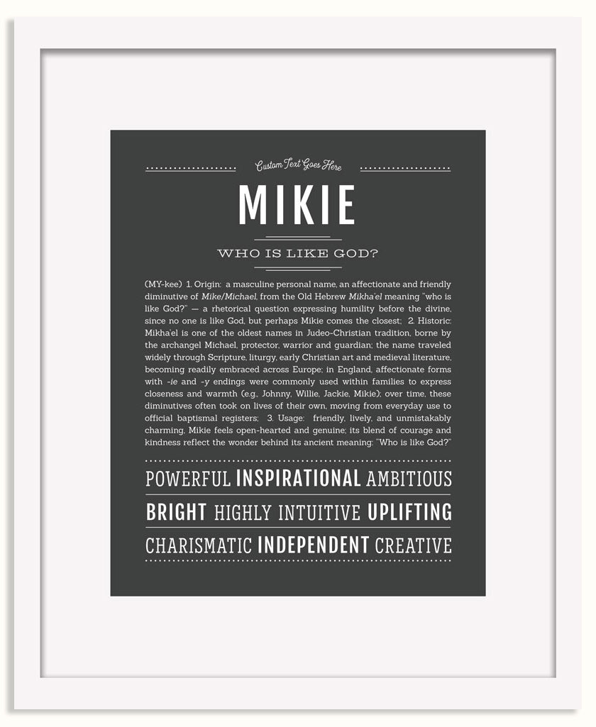 Frame Options | Charcoal Gray | White Frame, Matted