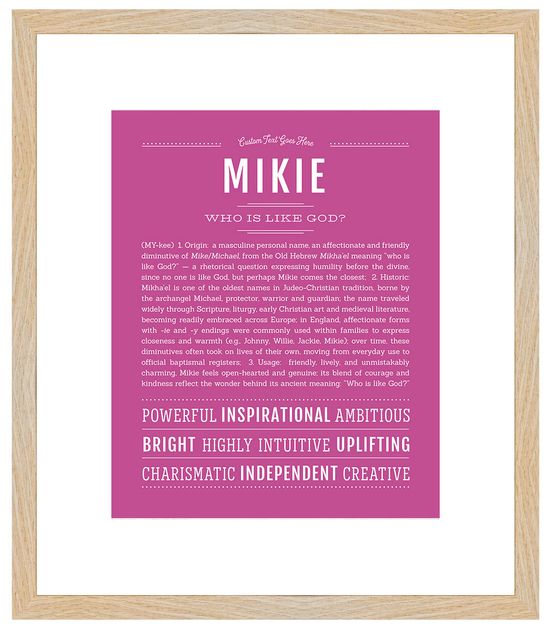Frame Options | Dark Pink | Maple Frame, Matted