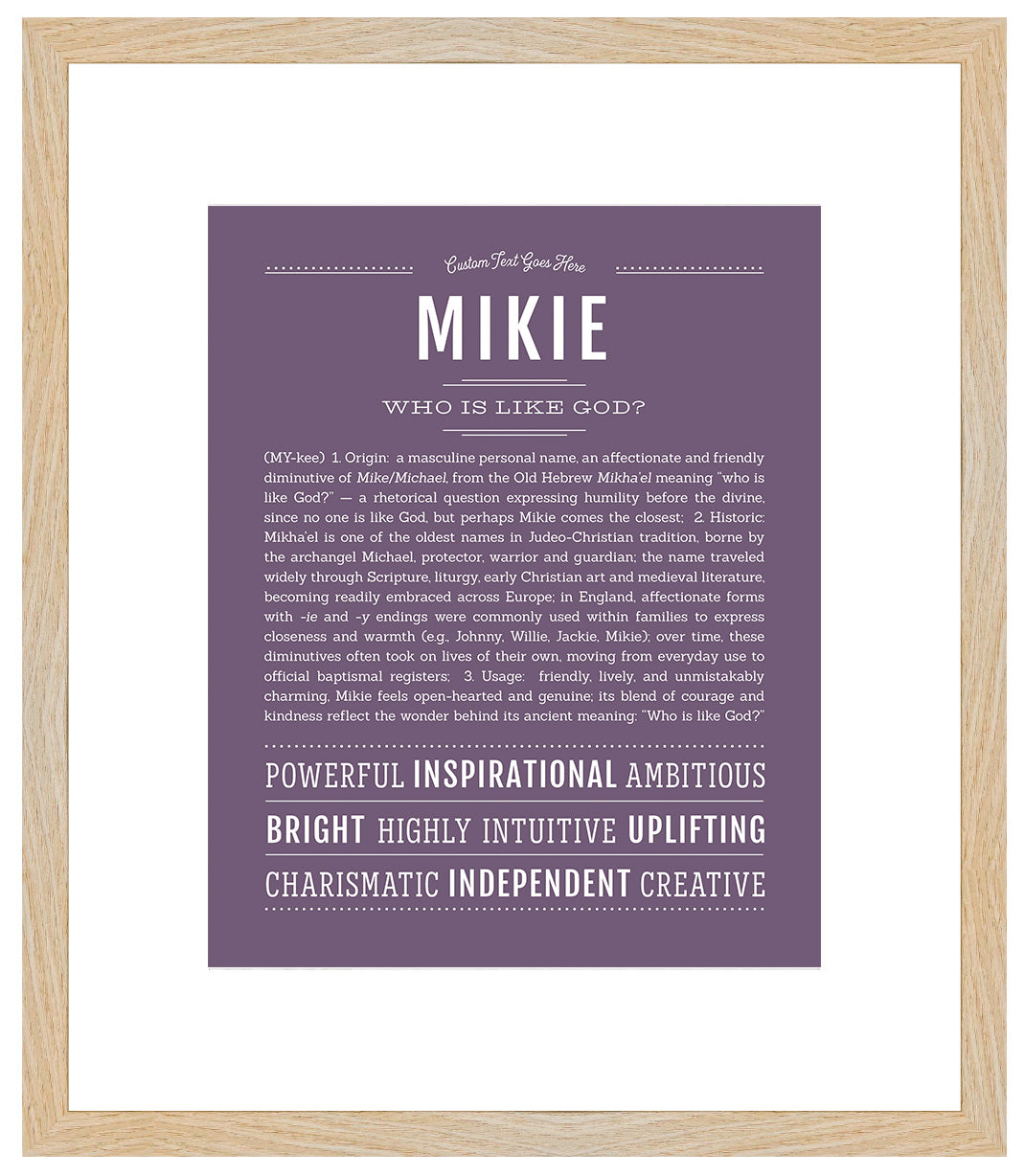 Frame Options | Deep Purple | Maple Frame, Matted