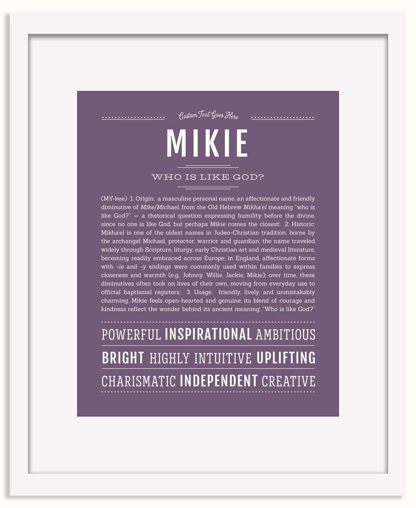 Frame Options | Deep Purple | White Frame, Matted