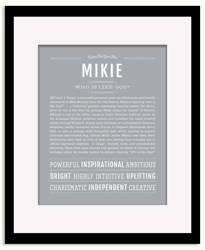Frame Options | Light Gray | Black Frame, Matted