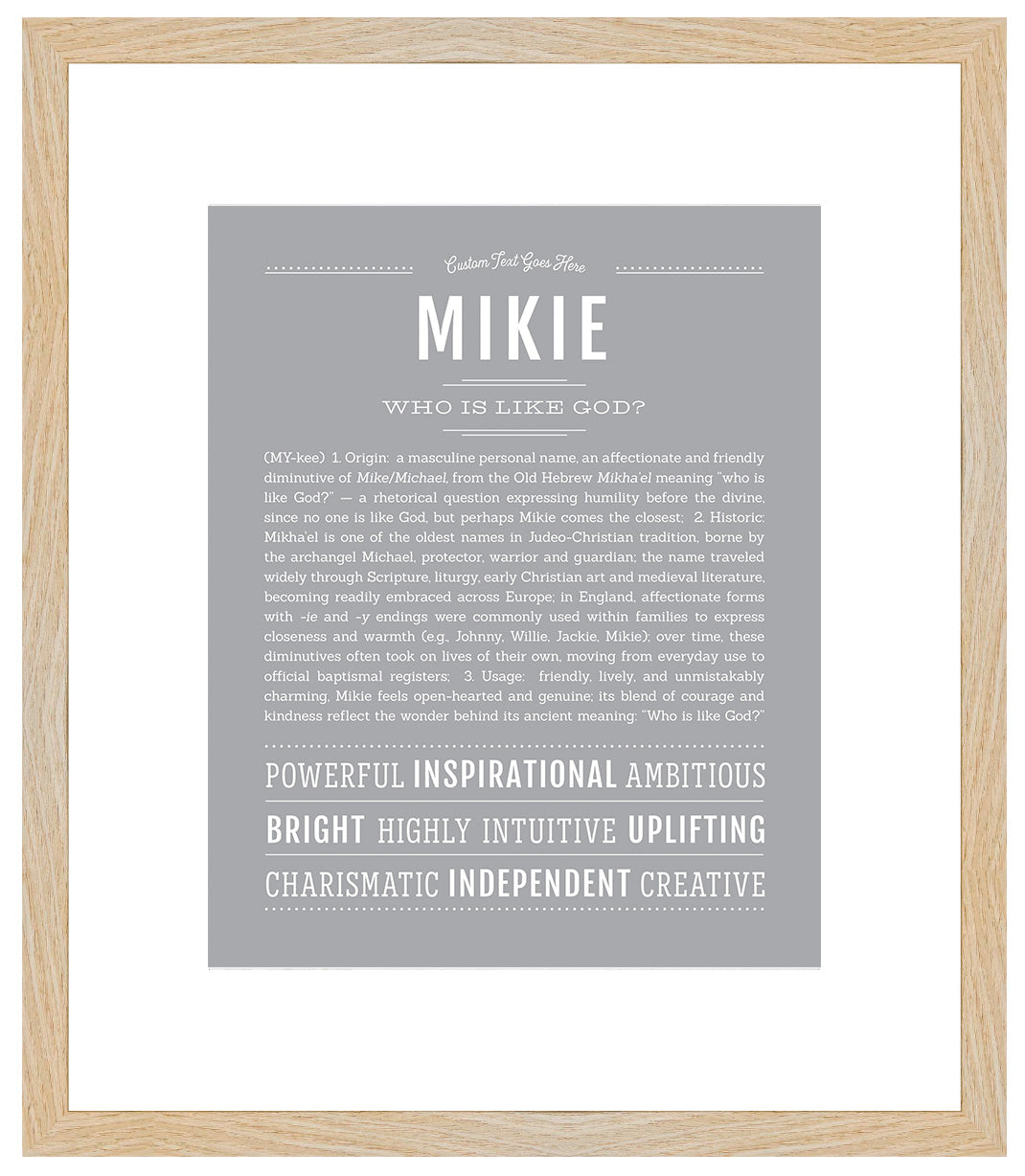 Frame Options | Light Gray | Maple Frame, Matted