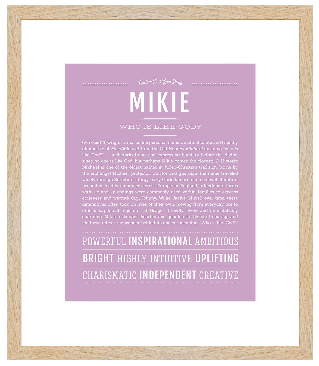 Frame Options | Lilac | Maple Frame, Matted