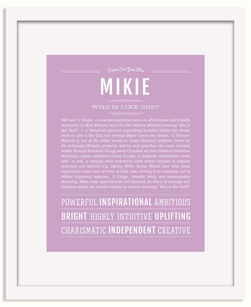 Frame Options | Lilac | White Frame, Matted
