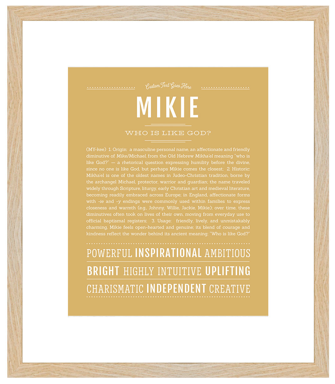 Frame Options | Matte Gold | Maple Frame, Matted