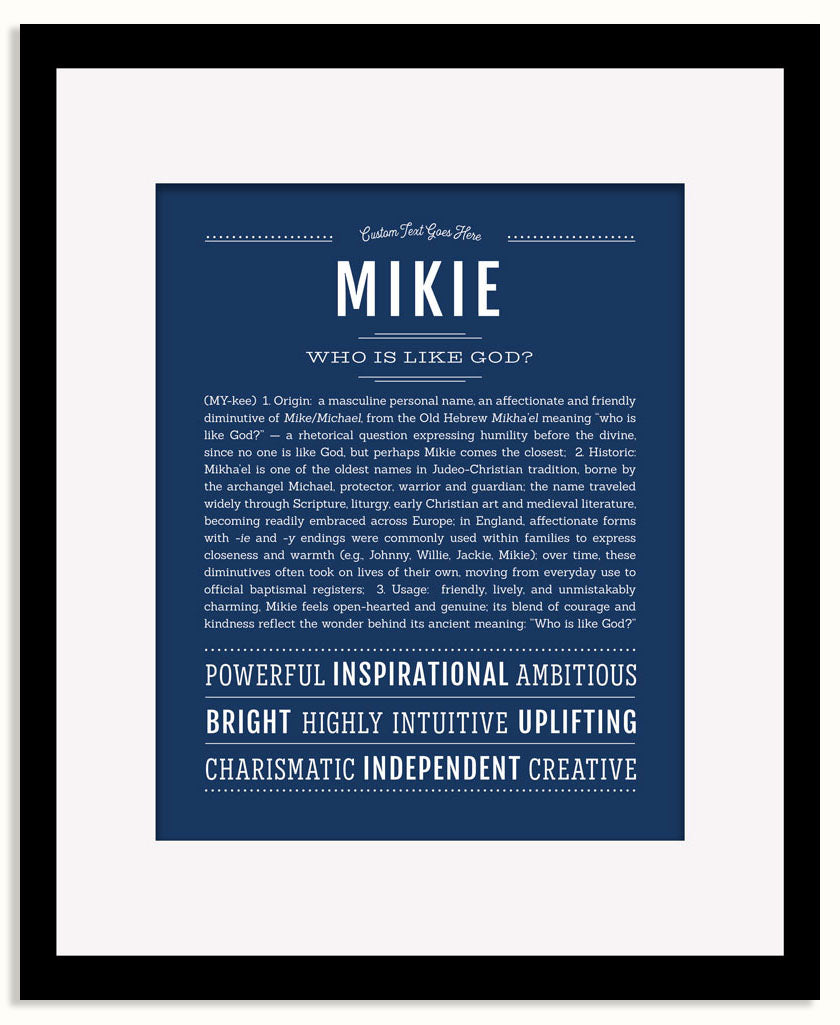 Frame Options | Midnight Blue | Black Frame, Matted