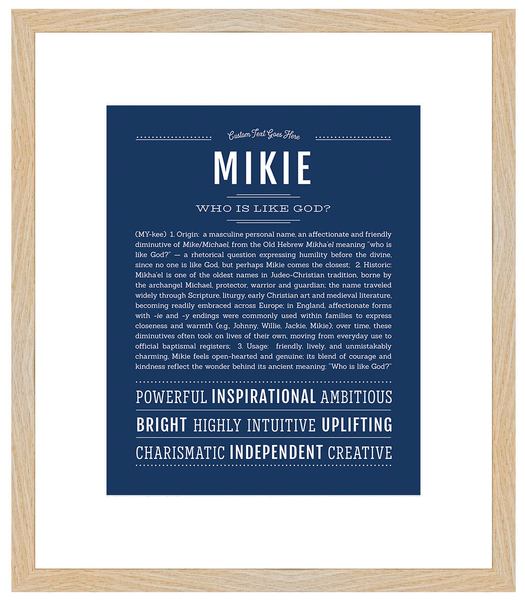 Frame Options | Midnight Blue | Maple Frame, Matted