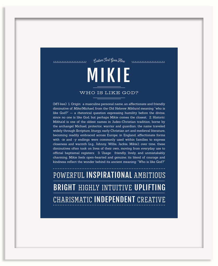 Frame Options | Midnight Blue | White Frame, Matted