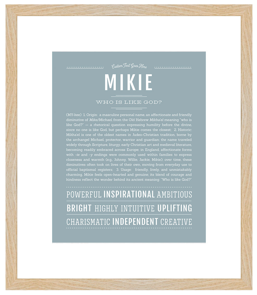 Frame Options | Powder Blue | Maple Frame, Matted