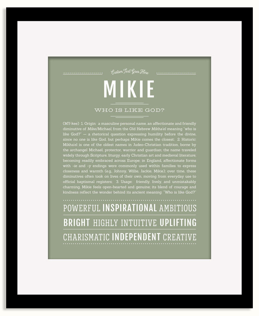 Frame Options | Sage | Black Frame, Matted