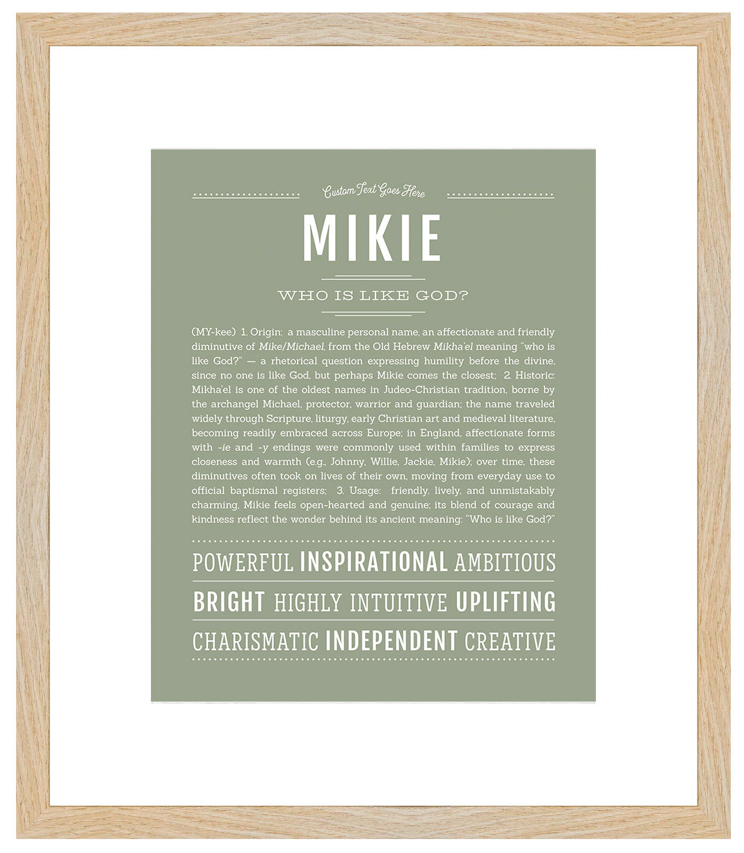 Frame Options | Sage | Maple Frame, Matted