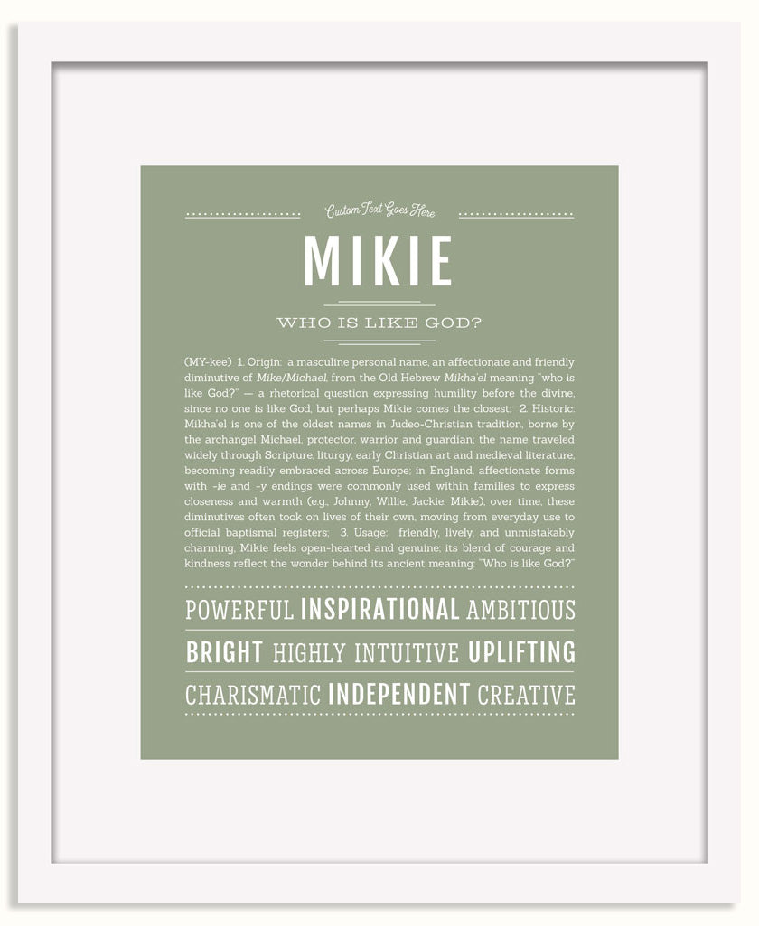 Frame Options | Sage | White Frame, Matted