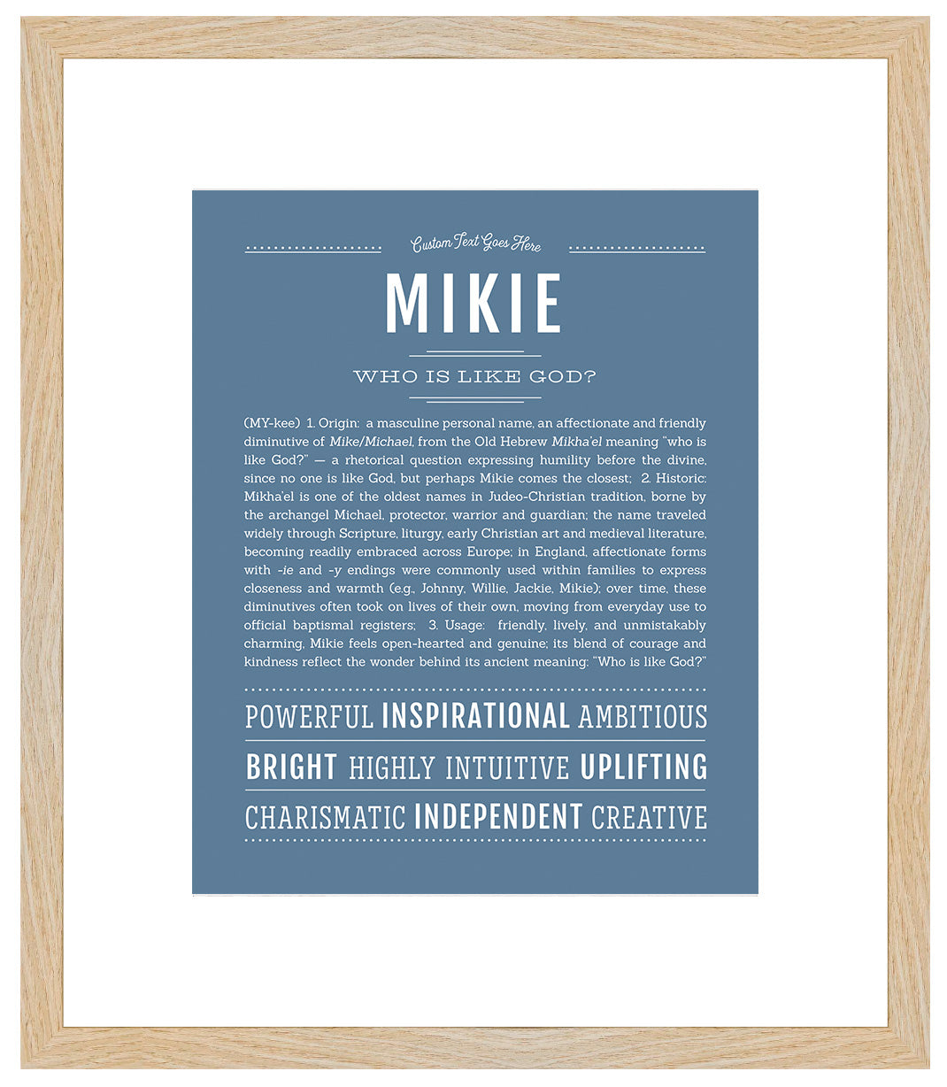 Frame Options | Steele Blue | Maple Frame, Matted