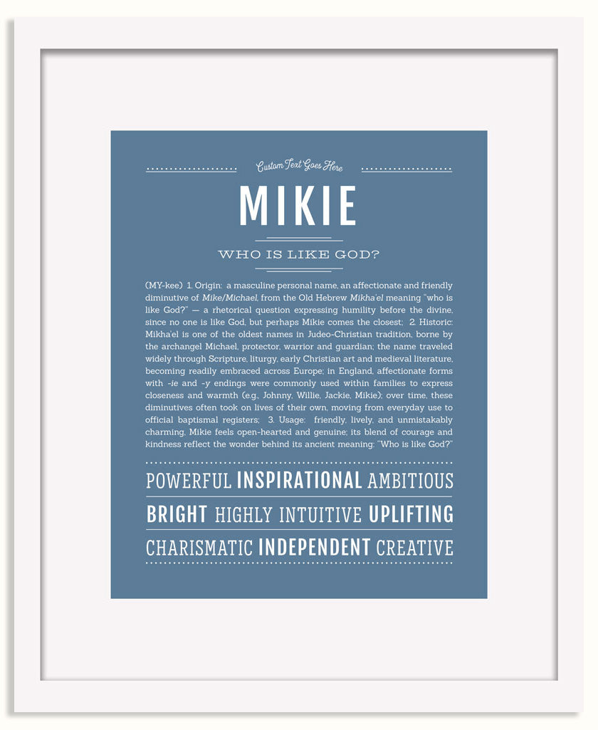 Frame Options | Steele Blue | White Frame, Matted