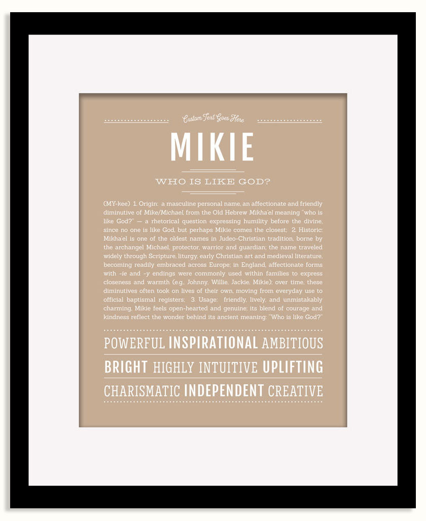 Frame Options | Tan | Black Frame, Matted