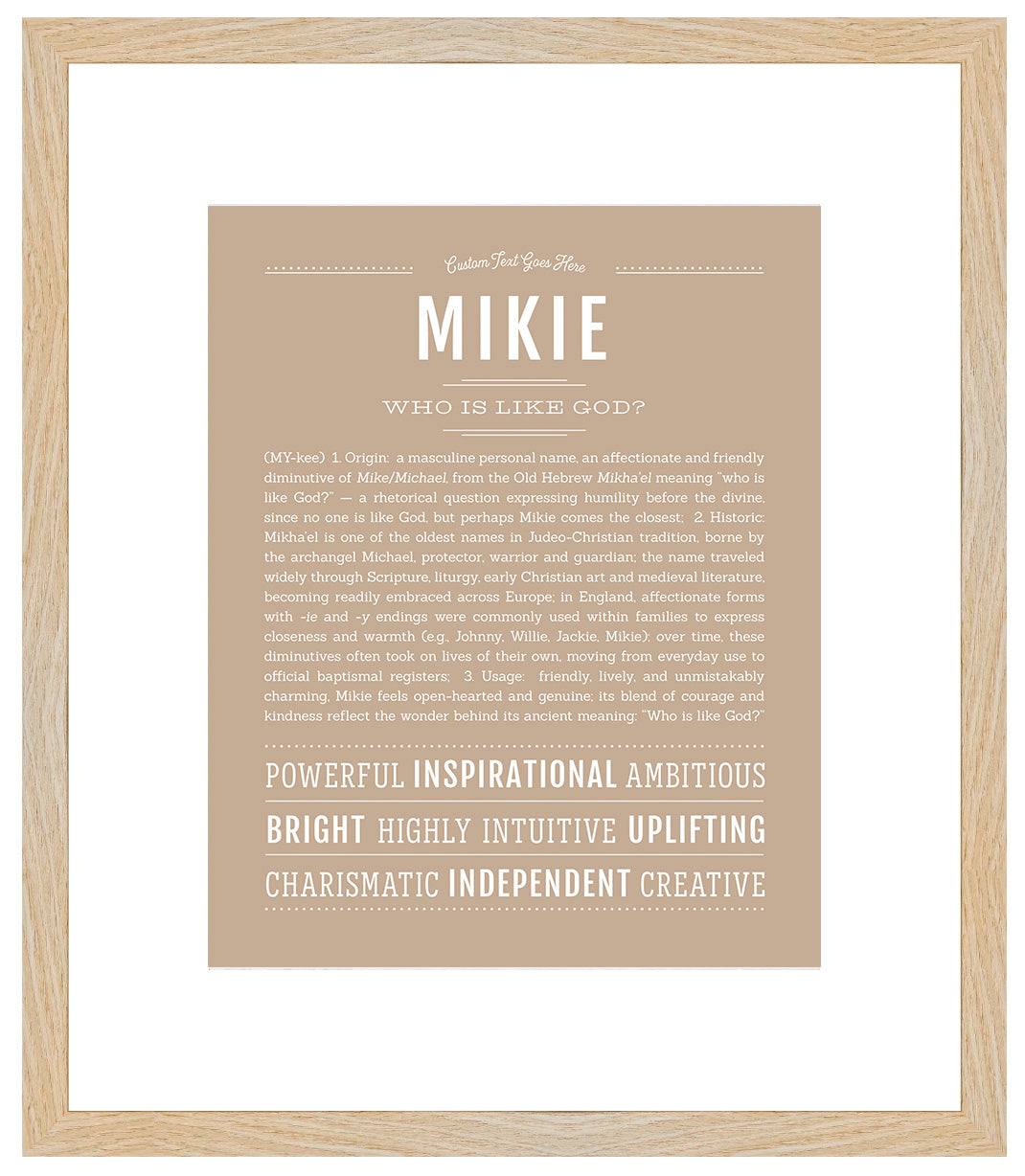 Frame Options | Tan | Maple Frame, Matted