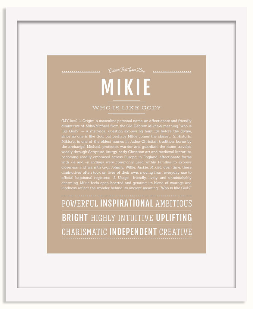 Frame Options | Tan | White Frame, Matted