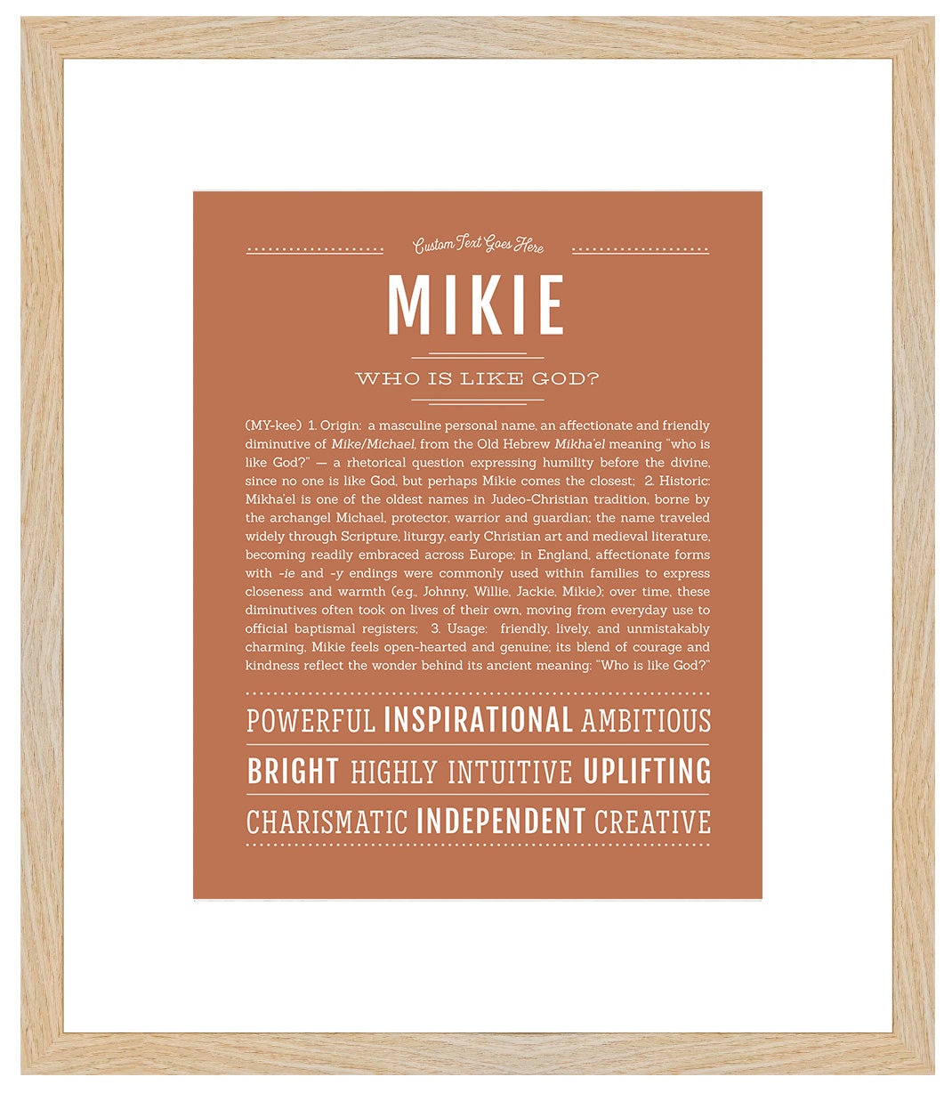 Frame Options | Terra Cotta | Maple Frame, Matted
