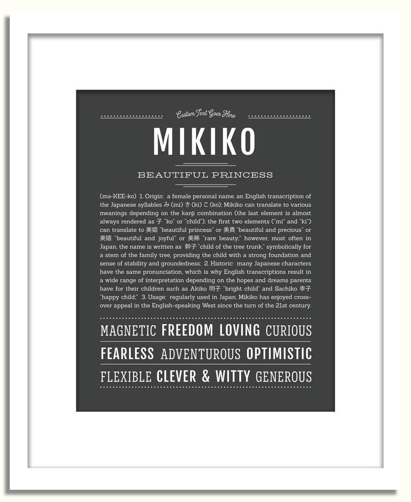 Mikiko Personalized Name Meaning Art Prints – Name Stories