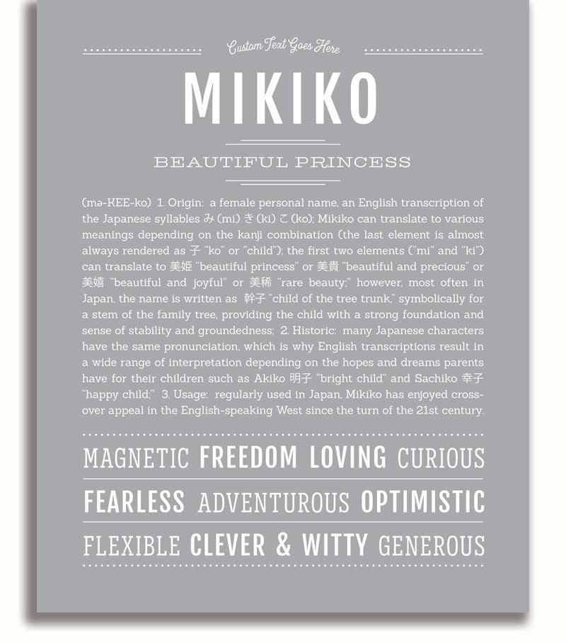 Mikiko Personalized Name Meaning Art Prints – Name Stories