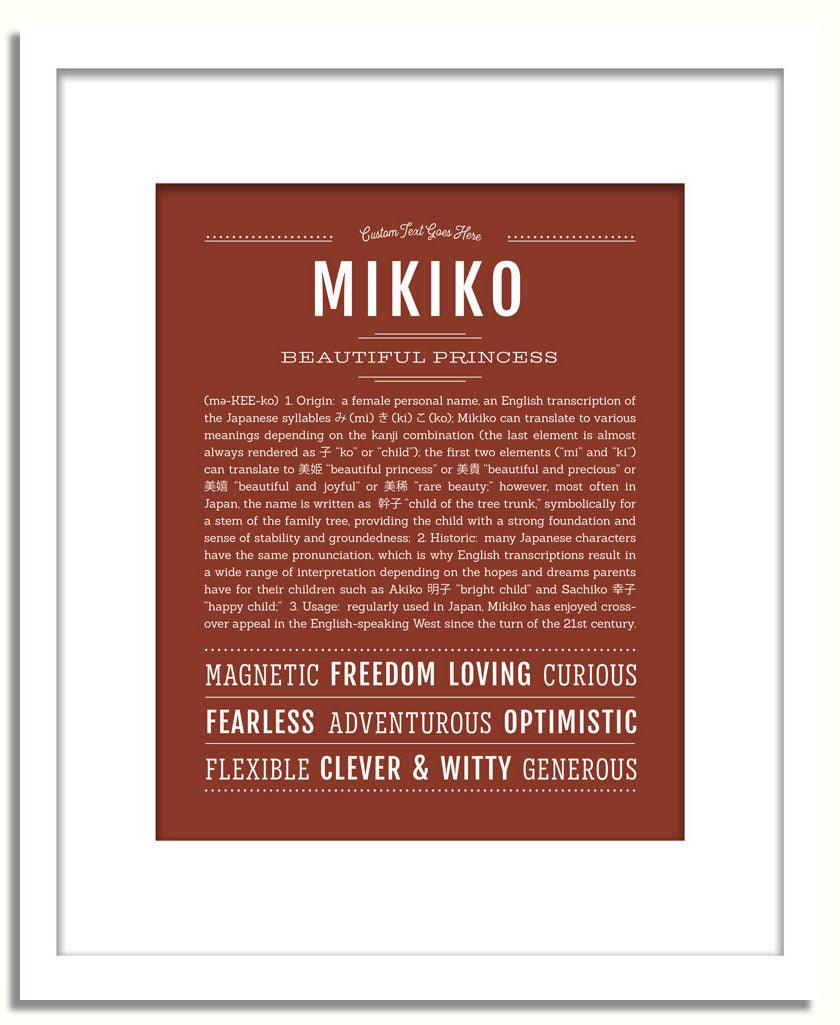 Mikiko Personalized Name Meaning Art Prints – Name Stories