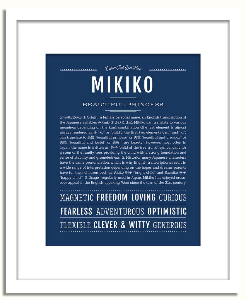 Mikiko Personalized Name Meaning Art Prints – Name Stories