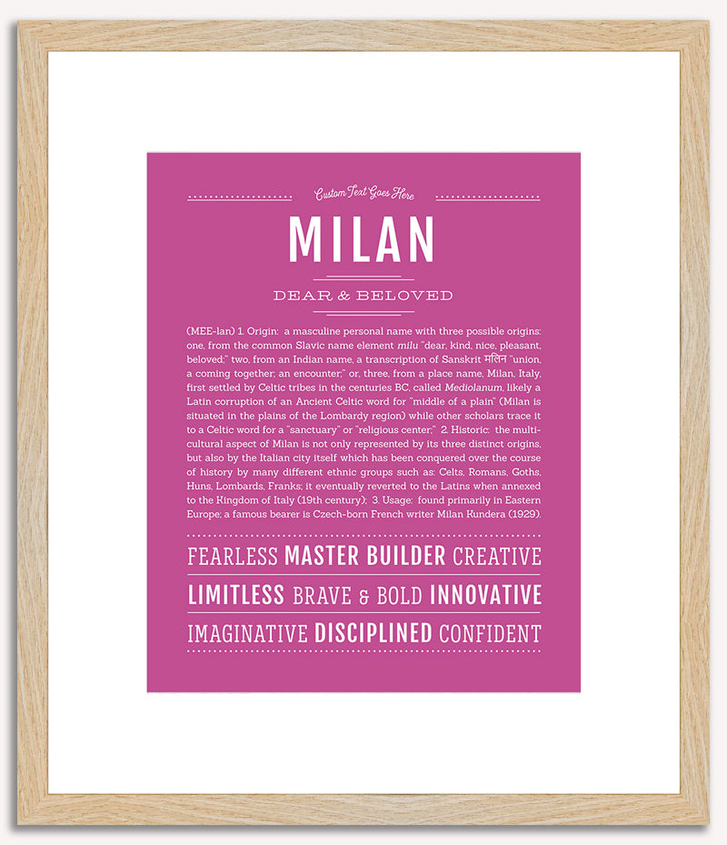 Milan (male) | Name Art Print