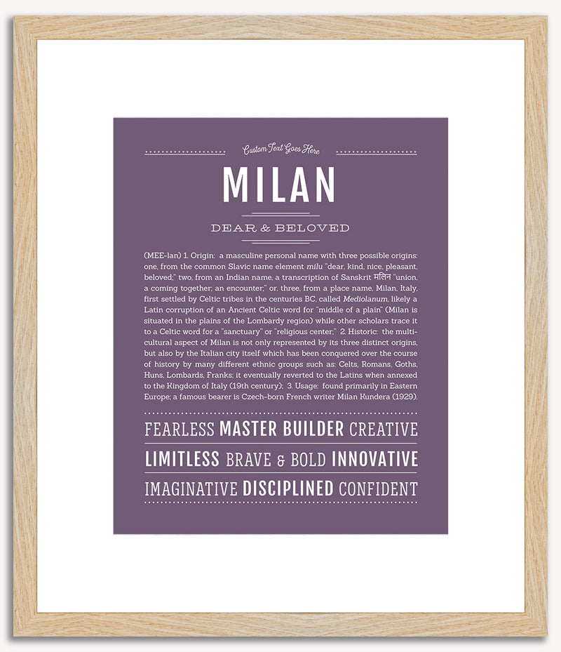 Milan (male) | Name Art Print