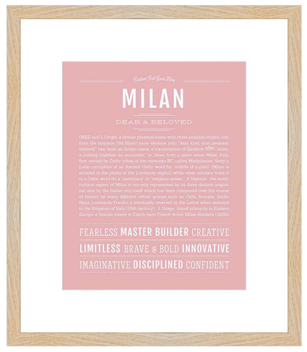 Milan (male) | Name Art Print