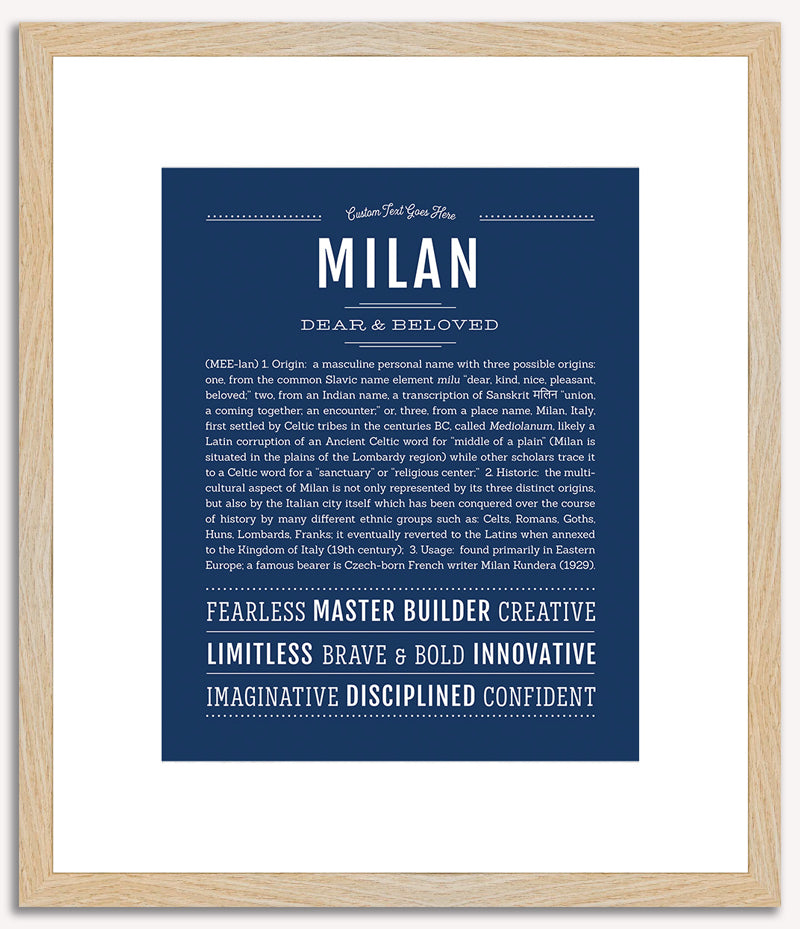 Milan (male) | Name Art Print