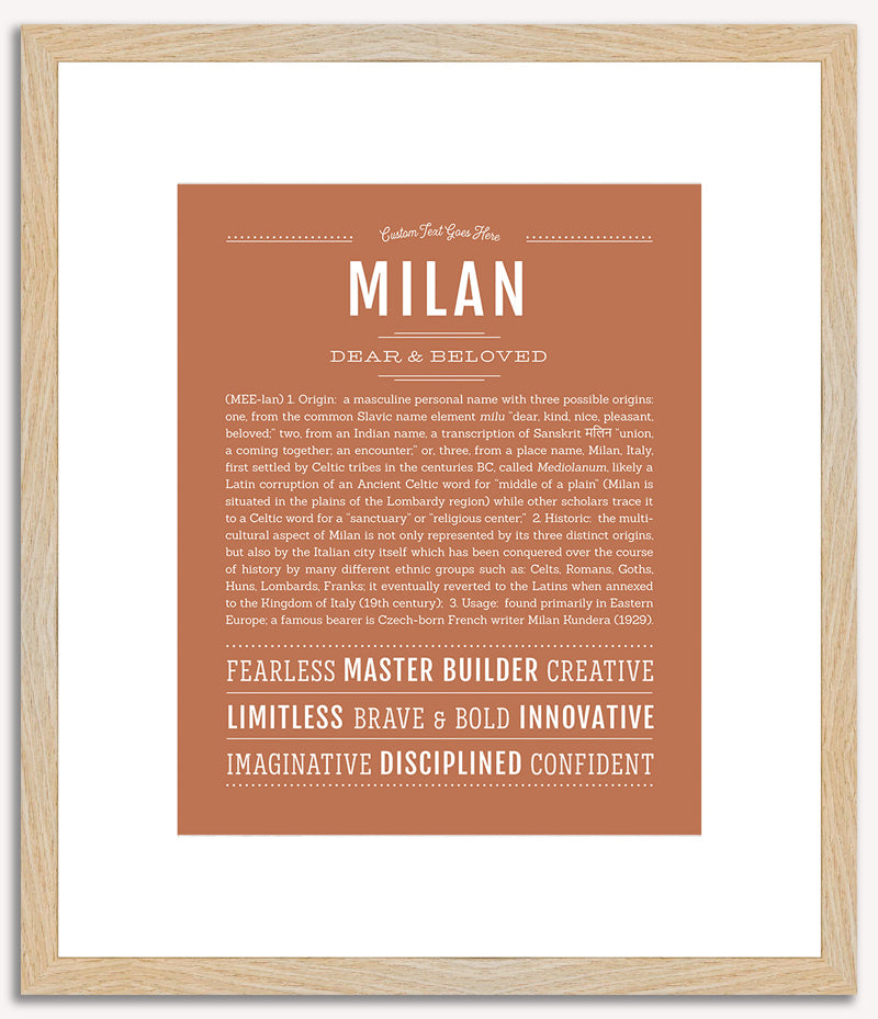 Milan (male) | Name Art Print