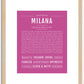 Milana | Name Art Print