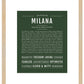 Milana | Name Art Print