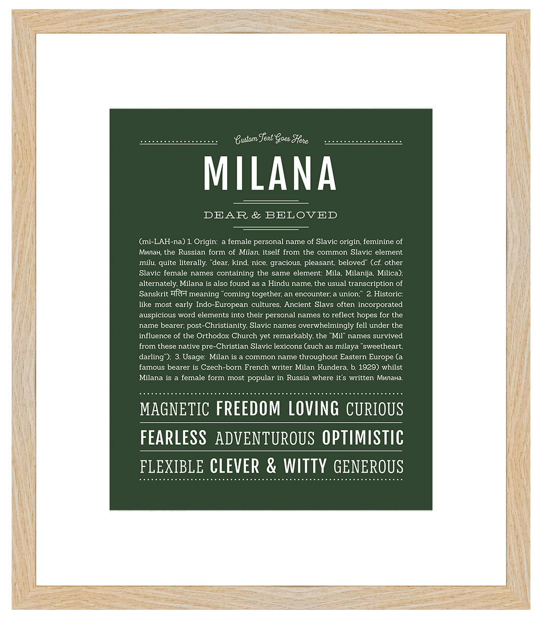 Milana | Name Art Print