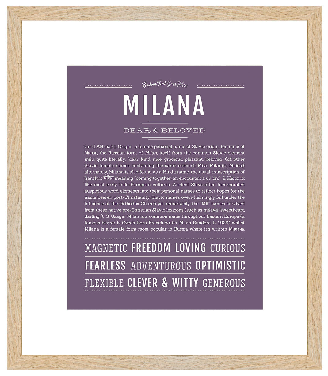 Milana | Name Art Print