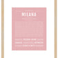 Milana | Name Art Print