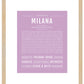 Milana | Name Art Print