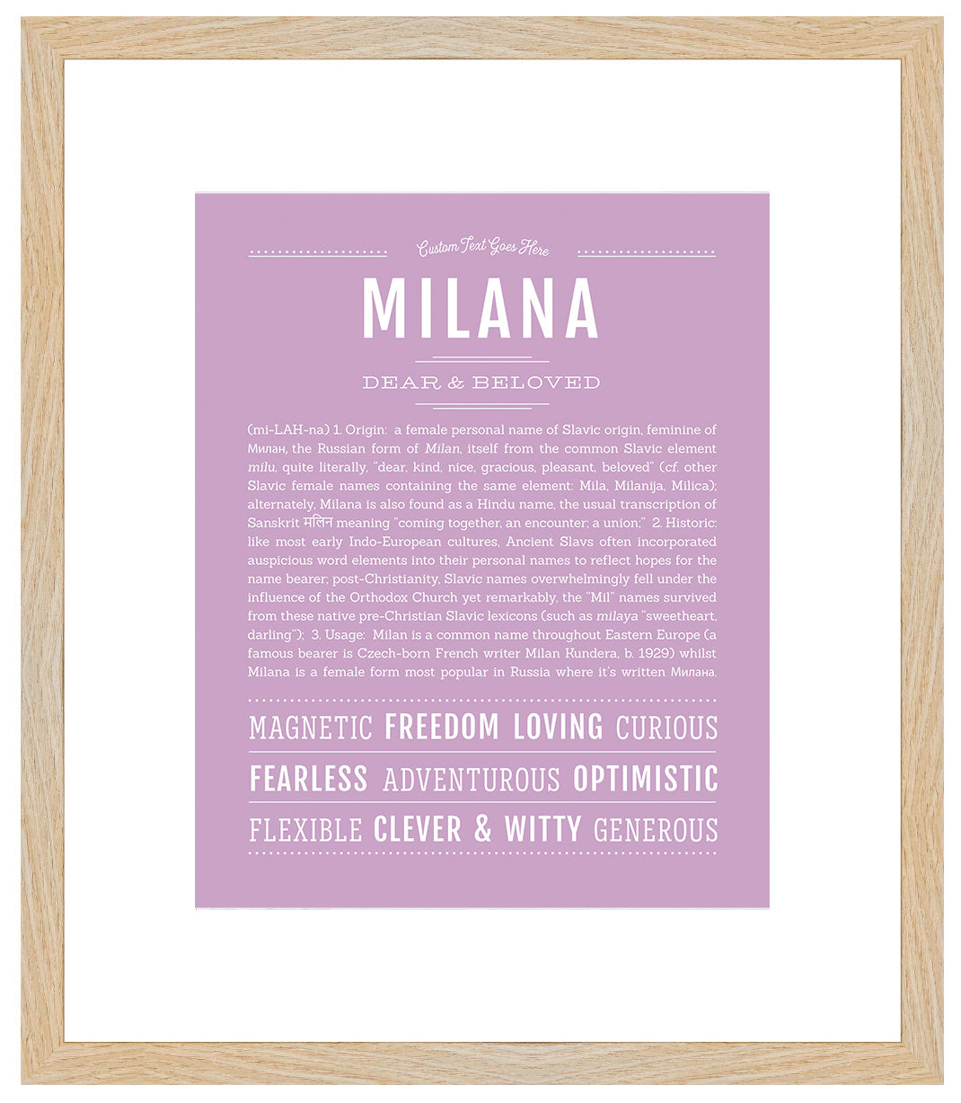 Milana | Name Art Print