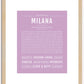 Milana | Name Art Print