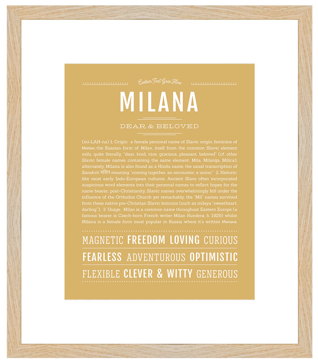 Milana | Name Art Print